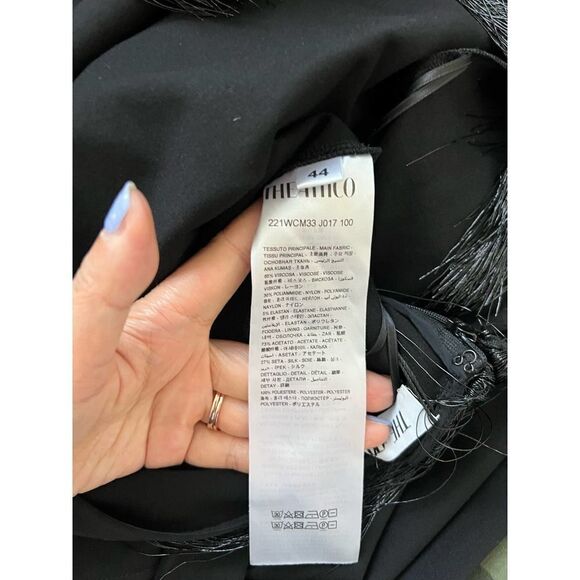 The Attico panelled long-sleeved midi dress black IT44 US8 - Picture 12 of 13